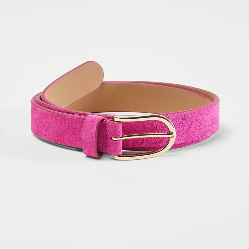 Ann Taylor suede oval buckle belt
